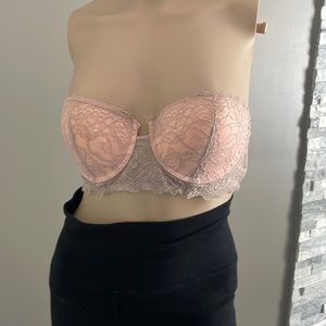 forever 22 grey and pink strapless bra size 34c